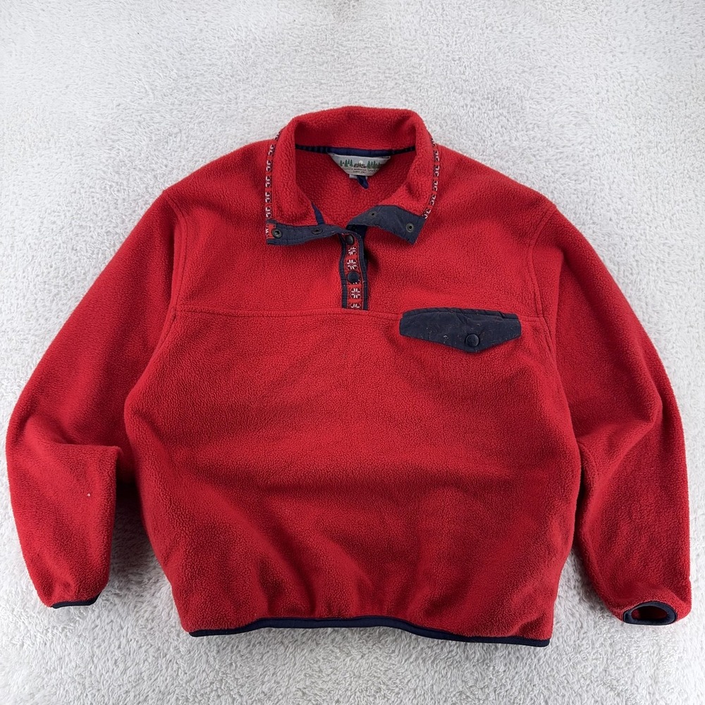 Vintage EMS Fleece‎ Snap Pullover Mens BOXY S/M Made USA Outdoors 90s Jacket